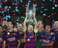 In a nine-goal feast, Messi brace, Pedro winner hand Barca Super Cup!