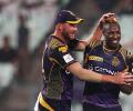 IPL PHOTOS: Russell, Hogg shine as Kolkata thump Delhi