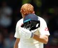 Bairstow celebrates Ashes ton with helmet head-butt