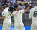 Ashes PIX: Burns maiden ton helps England take initiative in opener