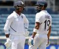 PHOTOS: Kohli, Agarwal hit 50s to boost India on Day 1