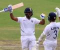 Rohit-Rahane steady India after early wobble