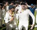 Ashes celebration: Was bespectacled Smith mocking Leach?