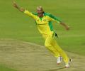 PIX: Agar hat-trick helps Australia thrash SA in first T20