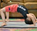 Learn yoga from Suresh Raina's cute daughter Gracia