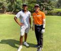 Sachin, Lara tee off on the golf course