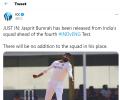 Bumrah released from India squad