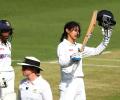 PICS: Dominant Mandhana hits century in pink-ball Test