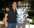 Hardik Catches Up With 'Brother' Dhoni