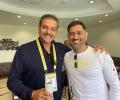 Dhoni Catches Up With Shastri