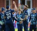 PHOTOS: Topley, Moeen help England down India