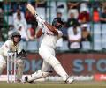 PIX: Axar, Ashwin lead India's fightback after Lyon's five-for