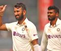 Pujara Flashes The Thumbs Up