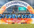 PIX: Siraj takes 6 as India destroy SL to win 8th Asia Cup