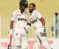 Saim, Saud rescue Pakistan on Day 1 vs Bangladesh