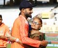 Mother's Hug For Debutant Akash Deep