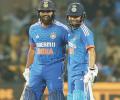 PIX: Rohit dazzles as India eke out thrilling win over Afghanistan