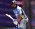 Rohit trains hard despite blow on thumb in the nets!