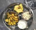 Veg Thali Recipe: Potato Curry, Peas Pulao, Dhokla, Raita and Rotli