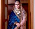 This bride isn't afraid to rock an indigo lehenga