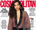 Sonam rocks cleavage in a plunging shirt