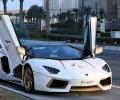 Driving the dream: A gold-plated Lamborghini Aventador!