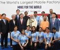 Modi inaugurates world's largest mobile phone factory in Noida