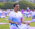 Adani, Sitharaman line up for yoga session