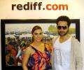 PIX: Jackky Bhagnani, Lauren Gottlieb visit Rediff