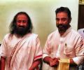 Kamal Haasan meets Sri Sri Ravi Shankar