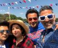 What is Farah doing in London with Akshay, Riteish, Bobby?