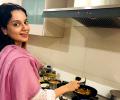 PIX: Kangana celebrates Modi's win, makes pakodas!