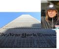 'Spider man' on New York Times building