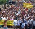 Massive protests against Saradha Group in Guwahati