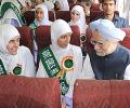 PM interacts with school children on board train to Kashmir