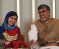 This win is for every child, says 'father-daughter' duo of Satyarthi, Malala