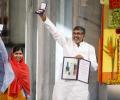 Champions of peace Satyarthi, Malala receive Nobel Peace Prize