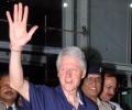 Former US president Bill Clinton arrives in Jaipur