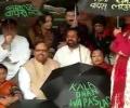 Trinamool Congress MPs protest over black money issue