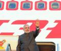 PM Modi arrives in Frankfurt on his way home