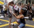 Love in a hopeless place: Student proposes to girlfriend amid Hong Kong protests