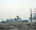 Chinese navy missile destroyer docked at Mumbai