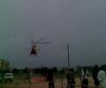 Red carpet for Gadkari caught in his helicopter's rotor blades in Haldia