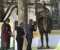 Mahatma stands tall next to Churchill in London