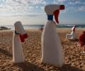 Why are these giant spray bottles at the beach?