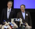 PHOTOS: George W Bush returns to spotlight to campaign for brother Jeb