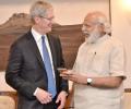 Apple CEO Tim Cook meets Modi; launches update of PM's mobile app