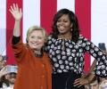 Michelle Obama campaigns with her 'girl' Hillary Clinton