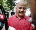 Ink attack on Manish Sisodia outside Lt Governor's house