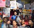 Delhi: Students protest ABVP attack; 3 cops suspended for 'unprofessional' conduct